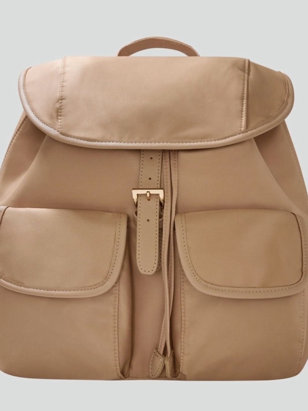 Year Of Ours Tan Nylon Backpack NWT Lightweight Travel Utility Bag Chic